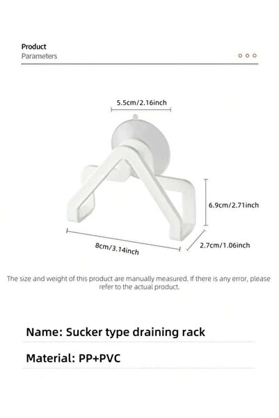 Choice 1pc white 2pcs Storage Rack, Home Durable Wall Mounted Sponge Drain Ra...