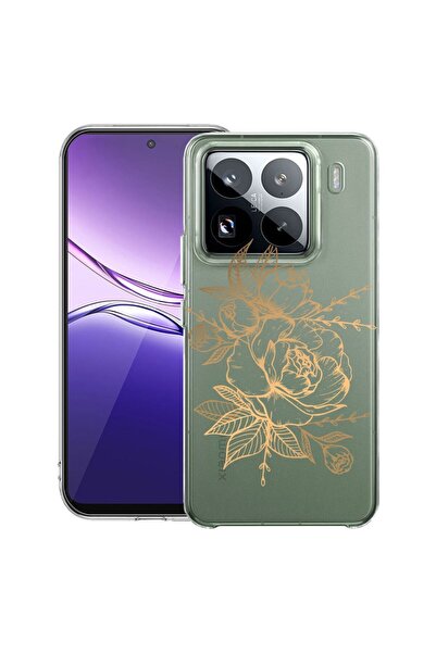 bestcase ¬Æ Husa Clear Slim Silicon Compatibila cu Xiaomi 15, Golden Rose, 20...