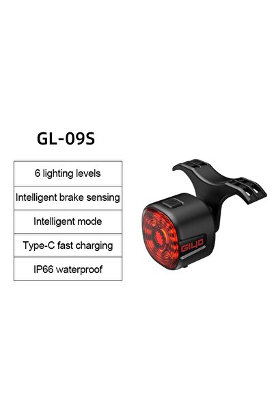 Choice1 ضوء خلفي ذكي للدراجات GL09S مع إشارة توقف تلقائية، ضوء LED خلفي للدرا...