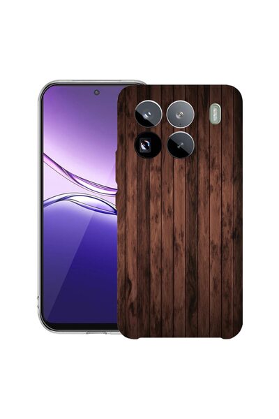 bestcase Прозрачен тънък силиконов калъф, съвместим с Xiaomi 15, Орехово дърв...
