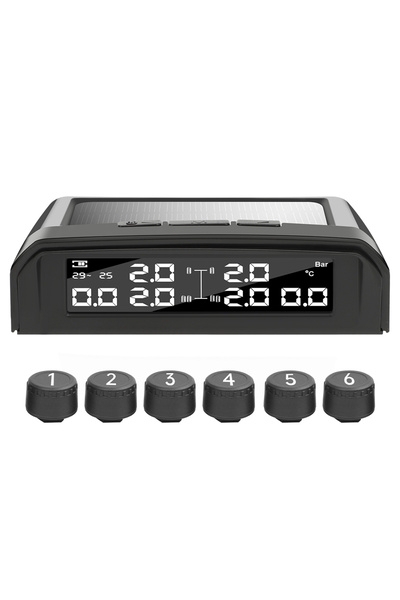 Choice T6 TPMS Tire Pressure 6 External Sensor LCD Display Battery Replaceabl...