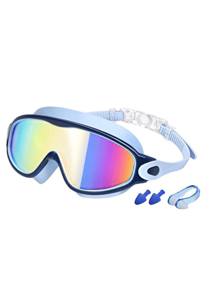 Choice1 Blue-blue Colorful Kids Swim Goggles Wide Vision Anti-UV Anti-Fog No ...