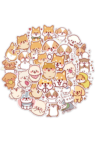 Choice 50Pcs Fluffy Dog Sticker Graffiti Stickers Phone Luggage Water Bottle ...