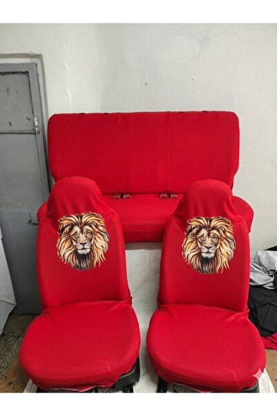 detaydireksiyon Auto Seat Aslan Logo Printed Auto Service Cover Set Front-Bac...