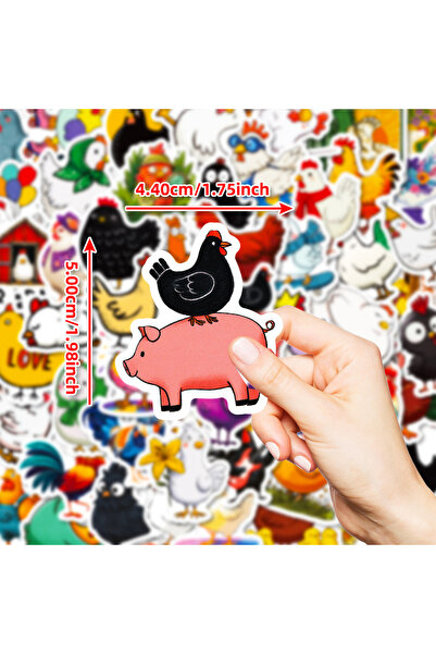 Choice 56PCS 56PCS Cartoon Funny Chicken Graffiti Stickers Cute Rooster Hen H...