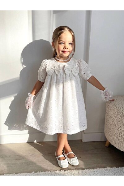 Generic White Angel Dress Fisto Kız Çocuk Yazlık Elbise