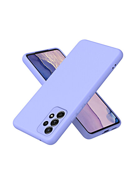 Choice96 غطاء سيليكون سائل ناعم بلون أرجواني فاتح لهواتف A32 4G، متوافق مع A1...