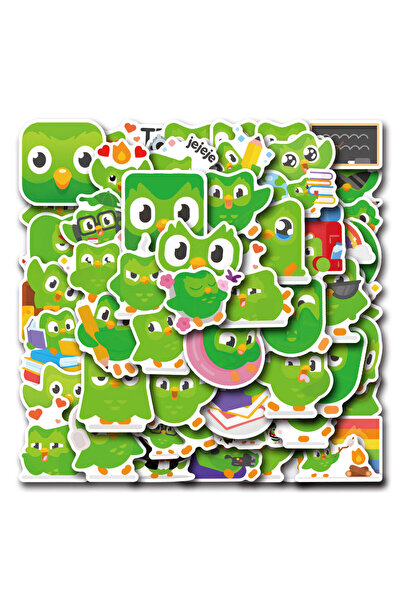 Choice 55PCS 55PCS Duolingo Stickers Learning Software Green Bird Cartoon Gra...