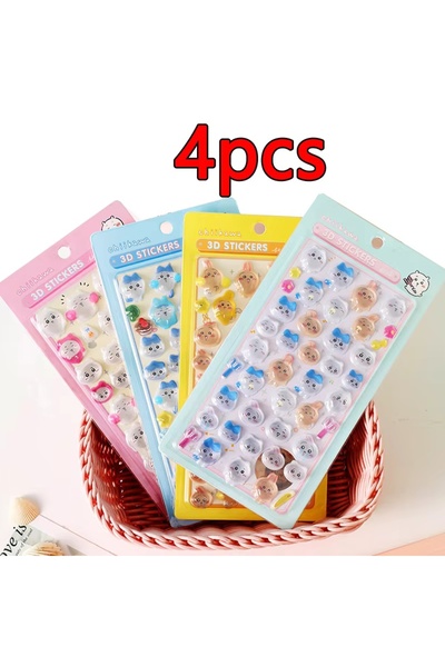 choice2 4PCS Chiikawa BONBON DROP Cute 3D Decorative Decals Waterproof Adhesi...