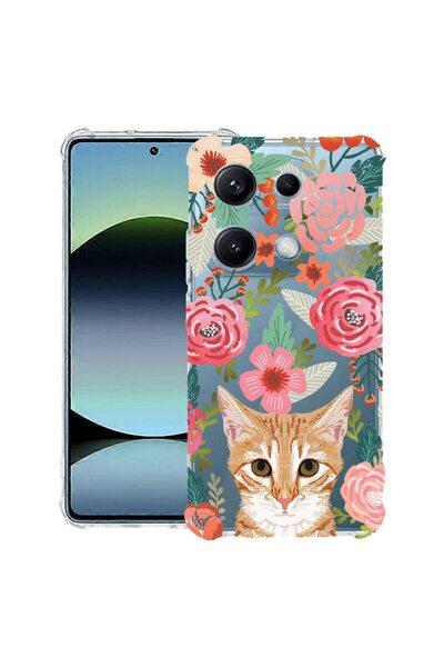 bestcase Husă Antișoc Compatibilă cu OPPO A6 Pro, cu Design Pisică și Flori, ...