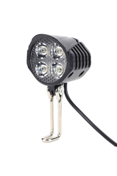 Choice بوق أسود للدراجة الكهربائية مع ضوء أمامي 4 LED بقوة 12 واط و18 واط مقا...