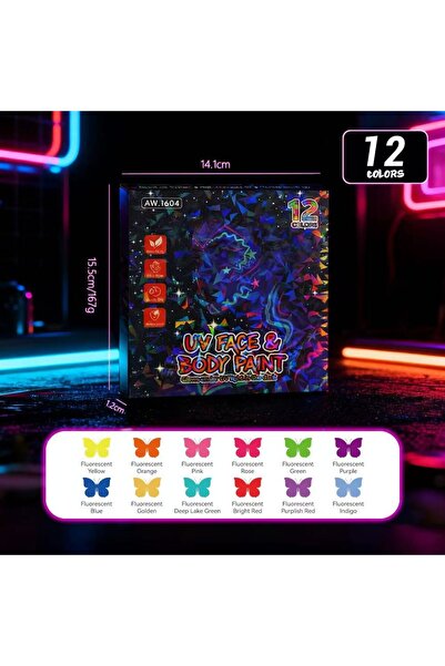Choice1 12 colors 8/12/18 Colors Colorful Luminous Pen Set Human Face Paint P...