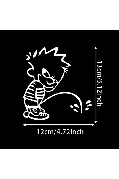 Choice ملصق فينيل مضحك بتصميم صبي يتبول أبيض اللون مقاس 12×13 سم - ملصق مضحك ...
