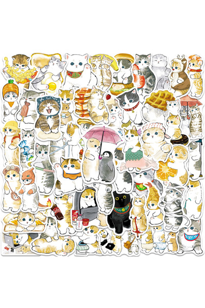 Choice 50pcs 50Pcs Kawaii Mofusand Stickers Cartoon Cute Cat Graffiti Decals ...
