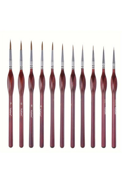 Choice1 11 PCS 4/11/15Pcs Miniature Detail Paint Brushes Wood Handle Drybrush...