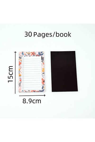 Choice pink 1pc Floral Pattern Magnetic Fridge Notepad, Portable Tear-off Mag...
