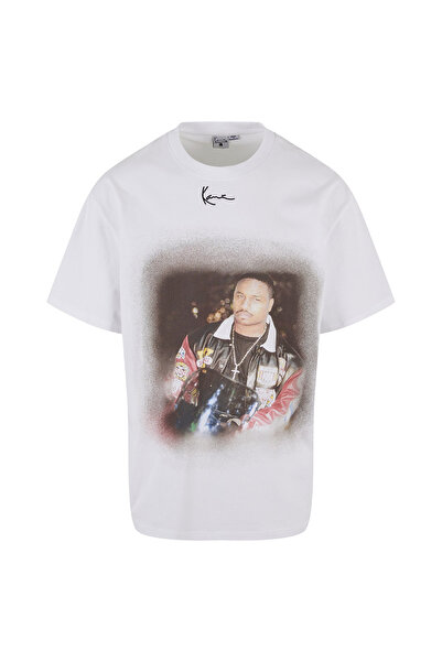 KARL KANI Tricou bărbătesc cu mânecă scurtă: Tricou cu imprimeu subțire cu se...