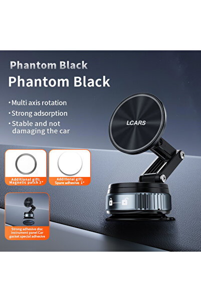 Choice black Magnetic Vacuum Suction Car Phone Holder Universal Foldable Exte...