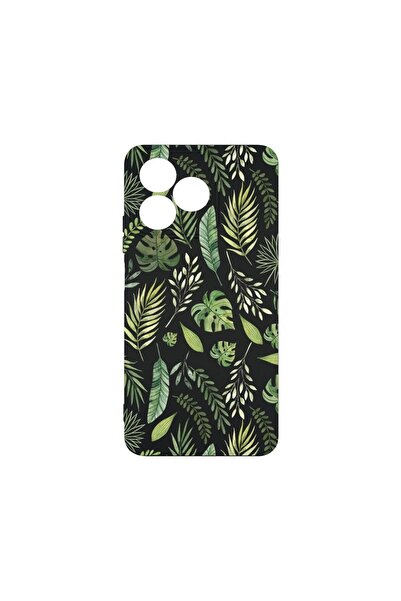 bestcase ¬Æ Husa Premium Silicon, Compatibila Cu Xiaomi Redmi 13, Green leafs...