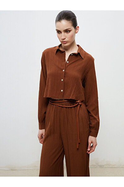 LC Waikiki Nevavm Textured Crop Women's Shirt