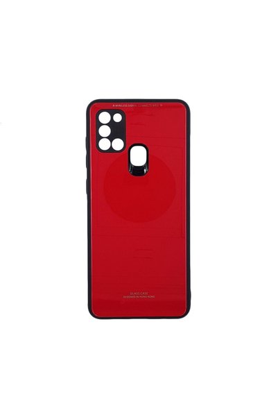 OEM Glass Case Samsung Galaxy A21s Κόκκινο