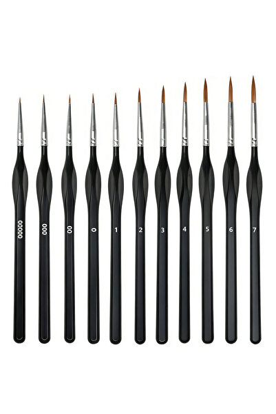 Choice 11Pcs Black Detail 11pcs Detail Paint Brushes Set, Miniature Painting ...