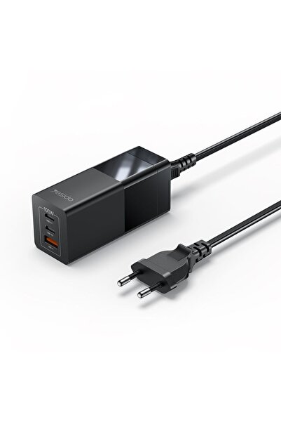 Yesido Φορτιστής YC58 USB-A + 2x Type-C 100W GaN Fast Charger Μαύρο