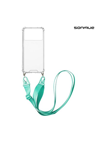 Sonique Θήκη Σιλικόνης με Strap Armor Clear Xiaomi Poco X6 Pro 5G Γαλάζιο