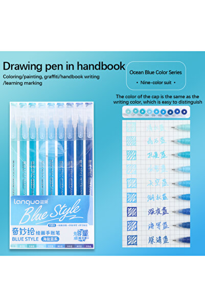 Choice4 Blue Series LANGUO 45/9 Colors Morandi Colorful Gel Pen Student Writi...