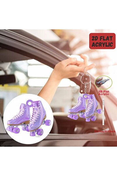Choice5 Roller SkatesF Macaron Roller Skates Keychain Vibrant 2D Flat Acrylic...