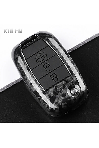 Choice8 3 Btn F-Carbon ABS Carbon Fiber Style Car Key Case Cover Fob For Kia ...