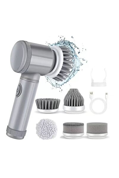 Choice Grey 5in1 Electric Spin Scrubber Cordless Spin Scrubber with 5 Replace...
