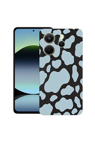 bestcase ¬Æ Husa pentru Xiaomi Redmi Note 14, Blue Cow, Slim Silicon 0.8MM, A...