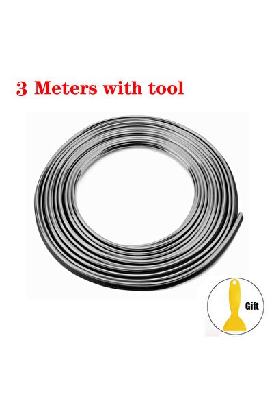 Choice3 3M silver Universal Car Moulding Decoration Flexible Strips 5M/1M Int...
