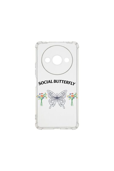 bestcase Θήκη για Xiaomi Redmi A3, Αντικραδασμική 1.5MM, Social Butterfly, Πρ...