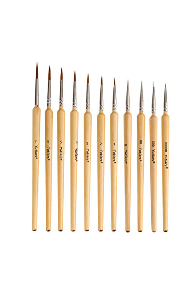 Choice3 11PCS WOOD COLOR Golden Maple Miniature Paint Brushes,3/10/11/13PCS M...