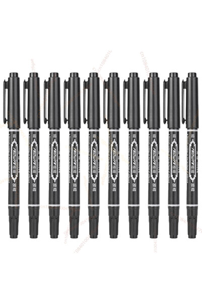 choice2 10Pcs black Dual-Tip Marking Pen with Water-Based Ink in Red, Blue, a...