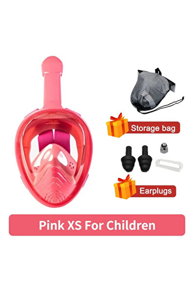 Choice9 قناع غوص وسباحة احترافي للأطفال باللون الوردي مقاس XS، قناع غطس كامل ...