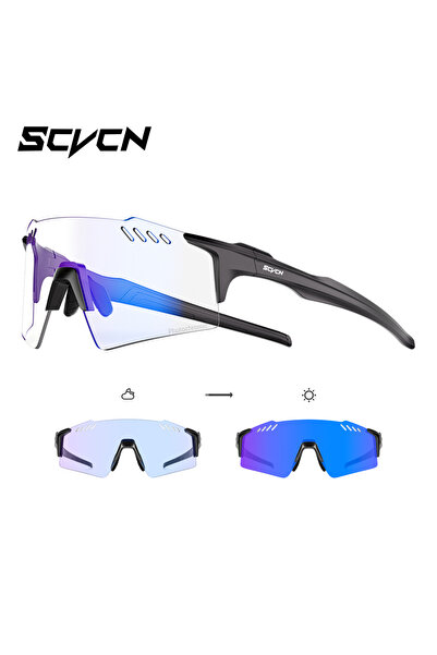 Choice18 Photochromic BLUE-02 SCVCN Photochromic Hiking Eyewear Fashion Rimle...