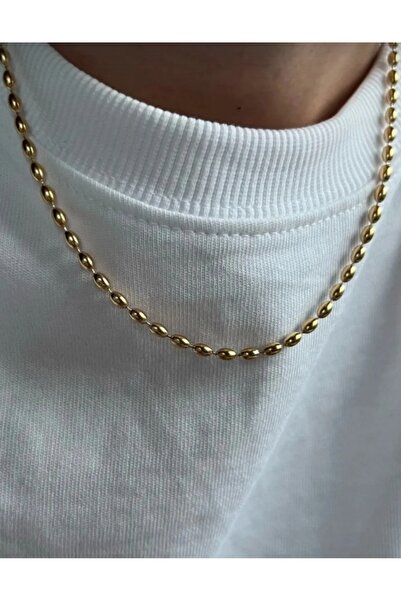Goche Fine Gravel Stone Model Steel Necklace 60 cm