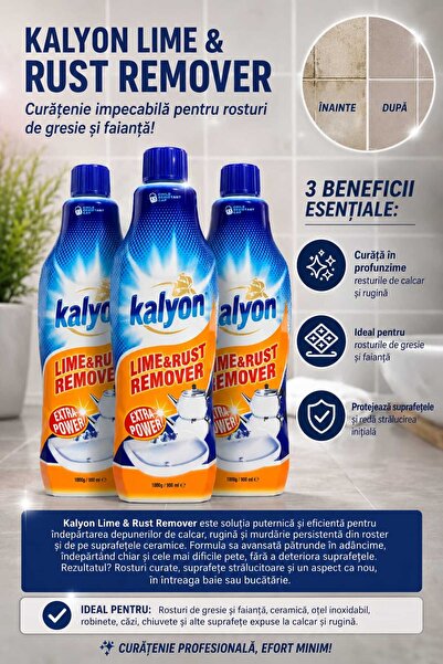 Kalyon 900 ml - Solutie Curatare Rosturi Gresie si Faianta , Indeparteaza Cal...