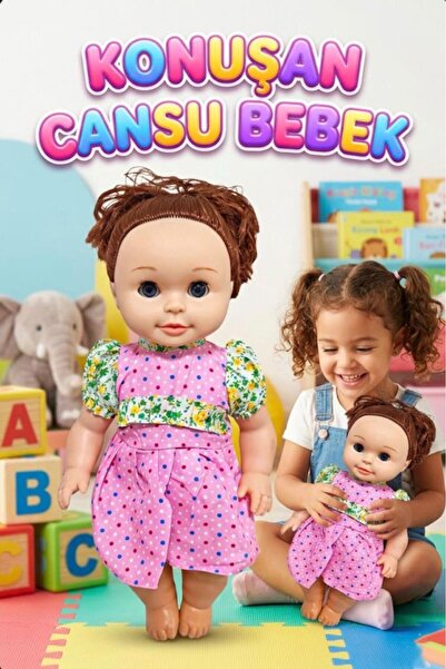 Tıfıl Toys Konuşan Cansu Bebek! Sesli Pilli 40cm Gözleri Açılıp Kapanan Sevim...