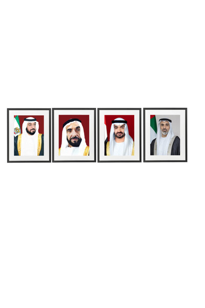 Boomah Accessories لوحة رسمية من 4 قطع لشيخ خليفة بن نايهان مع شيخ زايد بن نا...