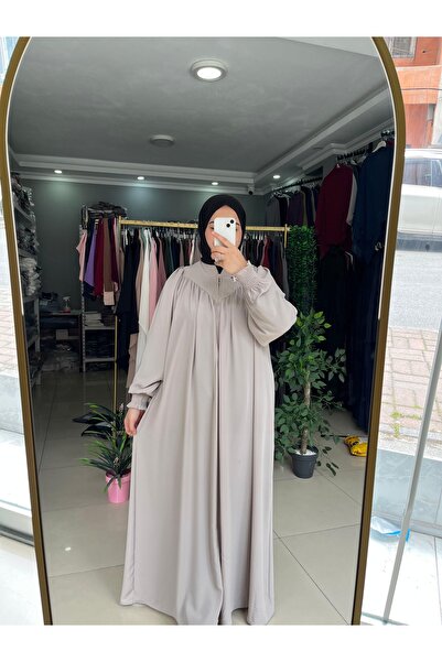 Yüsra Collection Ahsen Ferace Boydan Fermuarlı