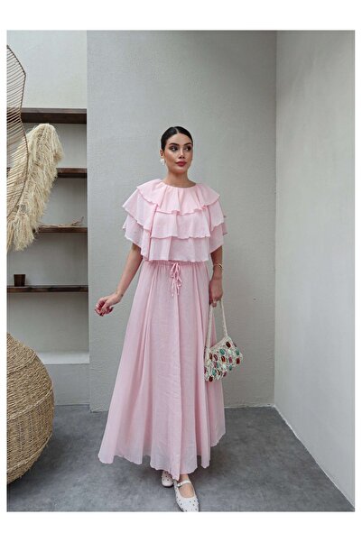 ESRAHELVACI Flounced Blouse Skirt Set