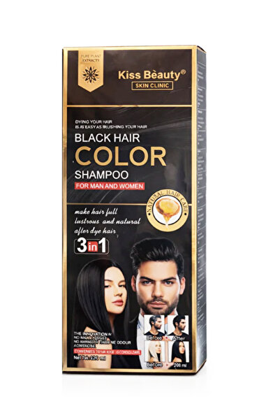 Kiss Beauty Șampon Nuanțator Revitalizant, Negru, 3 în 1, Kiss Beauty, 420 ml