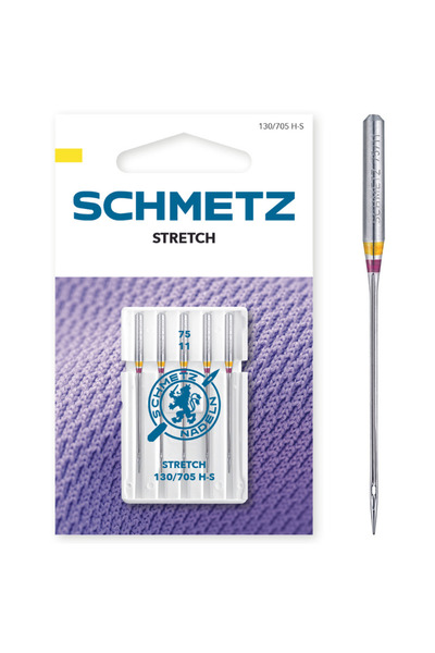 SCHMETZ Set 5 ace de cusut, materiale elastice, finete 75, 130/705 H-S VMS