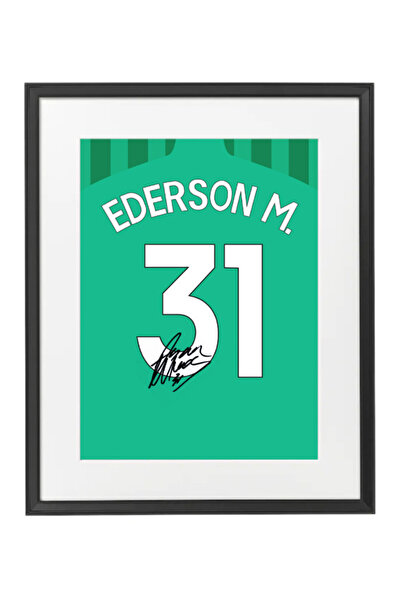 Boomah Accessories Ederson Autographed Jersey 2023-24 Poster with Frame 50x40cm