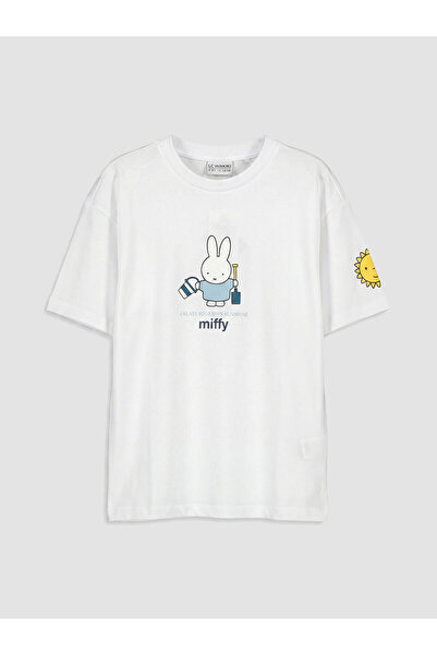 LC Waikiki تي شيرت Vizyon New Season برقبة دائرية مطبوع عليه Miffy للفتيات