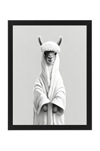 Boomah Accessories Llama in Bathrope , Bathroom Wall Art, Nursery Poster with...